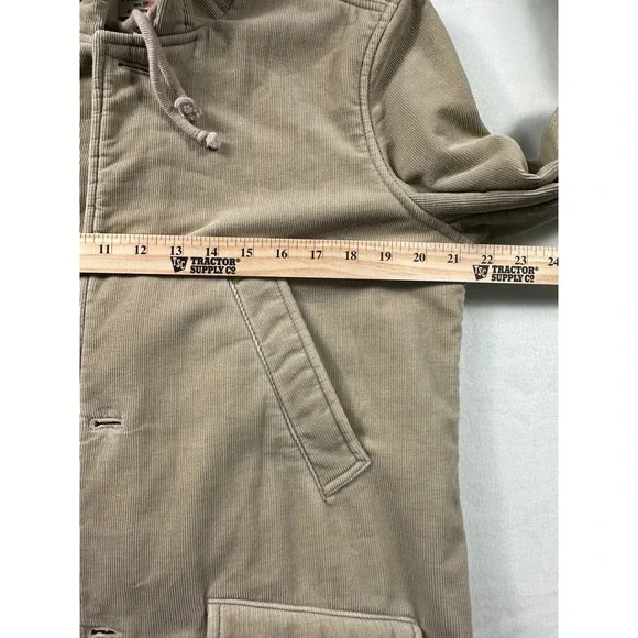 Vintage Polo Jeans Co Ralph Lauren Corduroy Hooded Trench Coat Khaki L G - Picture 5 of 8
